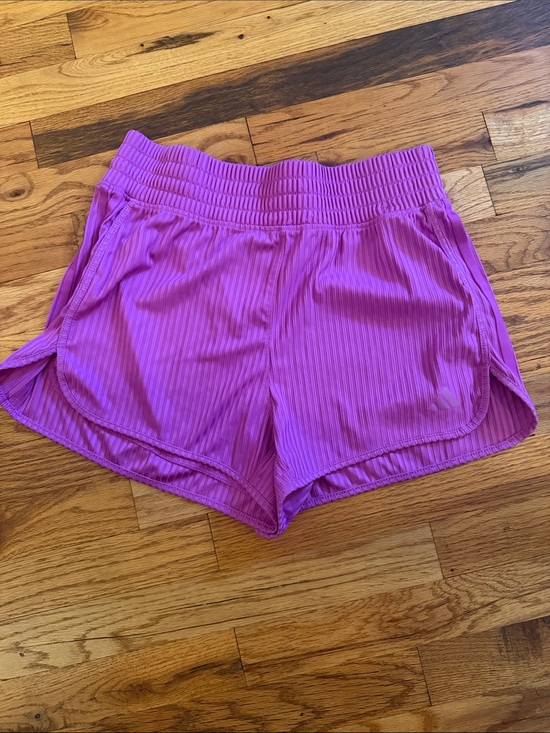 adidas Pants - adidas Ribbed Athletic Shorts in Bright Magenta/purple